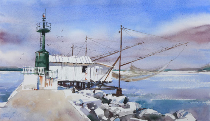 die Netze ruhen heute, 30x54cm