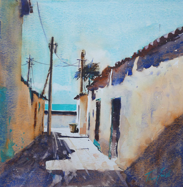 Gasse in Rabat, 30x30cm