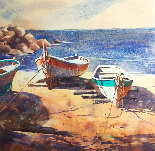 Landpartie, 40x40cm