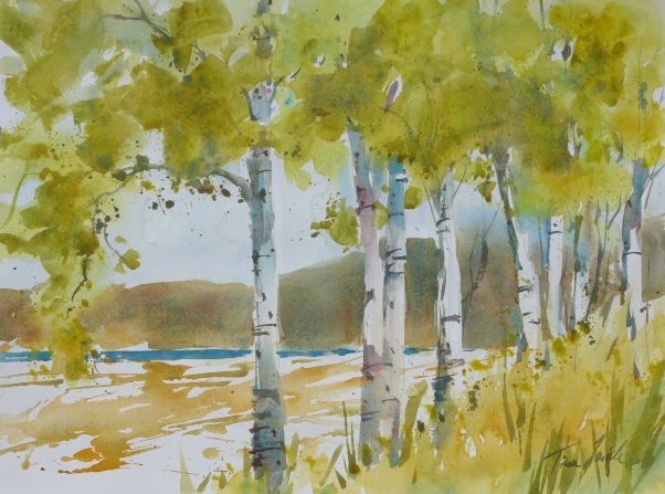 Leinburger Birken, 36x26cm
