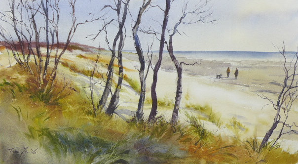 Spaziergang am Strand, Föhr, 54x32cm – verfügbar
