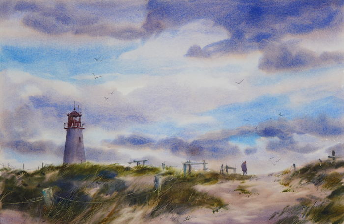 Abend wirds bei List West, Sylt, 36x54cm – verkauft