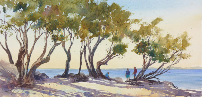 unter den Bäumen in Normutier